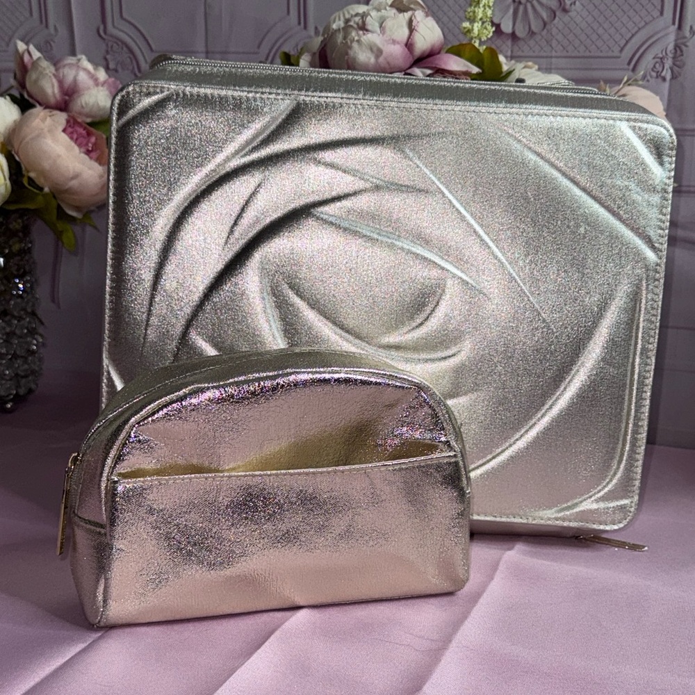 Lancome Metallic Gold Cosmetic Bag Set